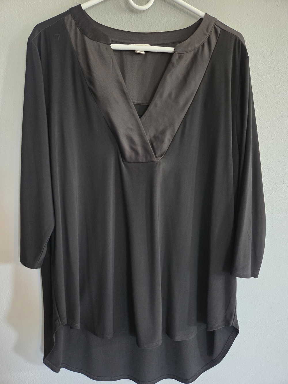 Cato Black V-Neck Long Sleeve Blouse